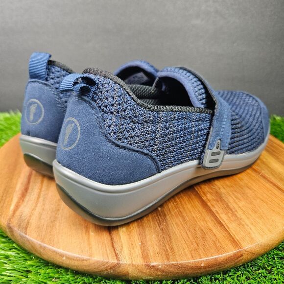 Orthofeet Quincy Womens 8.5 Wide Blue Stretch Knit Comfort Slip-On Low Top Shoes - Picture 2 of 12